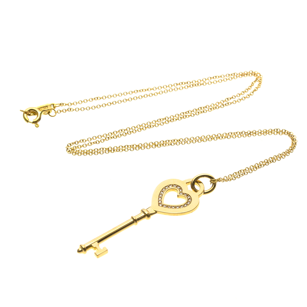 TIFFANY 18k Gold Diamond Heart Necklace - Picture 13 of 13